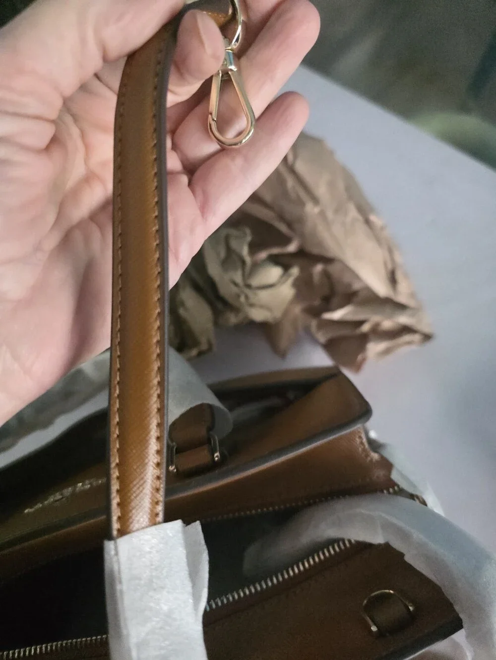 New Kate Spade New York Tan Saffiano Leather Tote